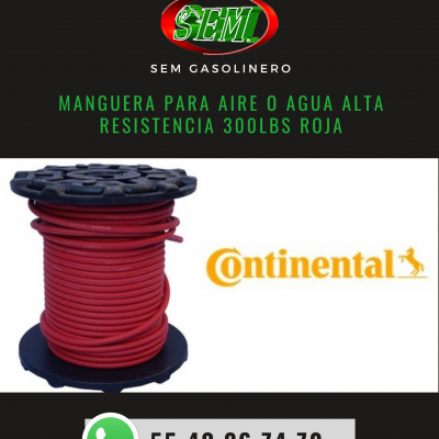 MANGUERA PARA AIRE O AGUA ALTA RESISTENCIA 300LBS ROJA