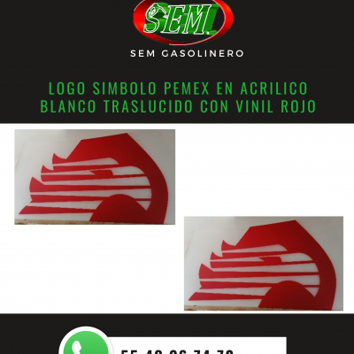 LOGO SIMBOLO PEMEX ACRILICO