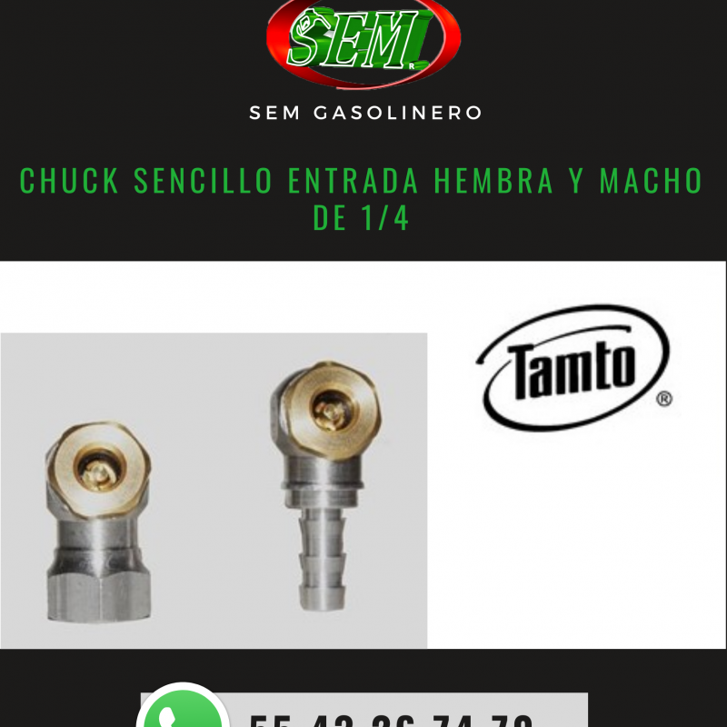 CHUCK SENCILLO ENTRADA HEMBRA Y MACHO DE 1/4