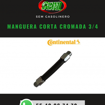 MANGUERA CORTA CROMADA 3/4