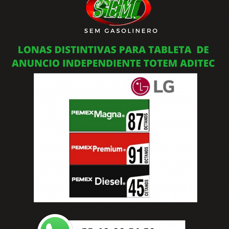 LONAS DISTINTIVAS PARA TABLETA  DE ANUNCIO I