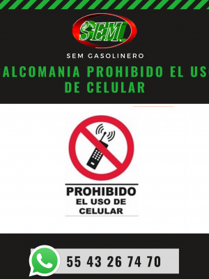 CALCOMANIA PROHIBIDO EL USO DEL CELULAR