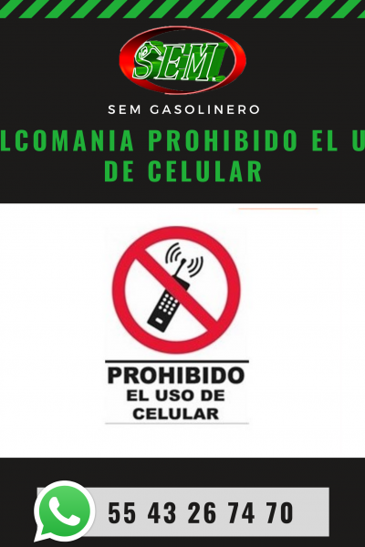 CALCOMANIA PROHIBIDO EL USO DEL CELULAR