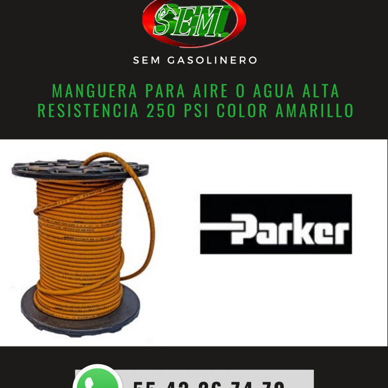 MANGUERA PARA AIRE O AGUA 250 PSI COLOR AMARILLO