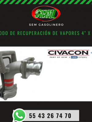 CODO DE RECUPERACIÓN DE VAPORES 4 X 3 