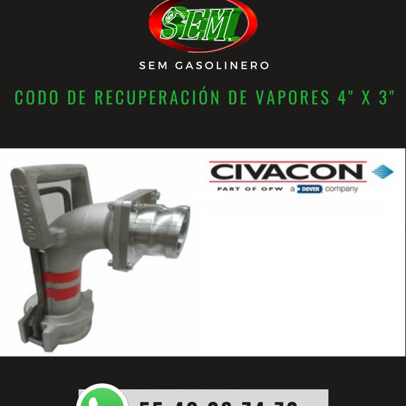 CODO DE RECUPERACIÓN DE VAPORES 4 X 3