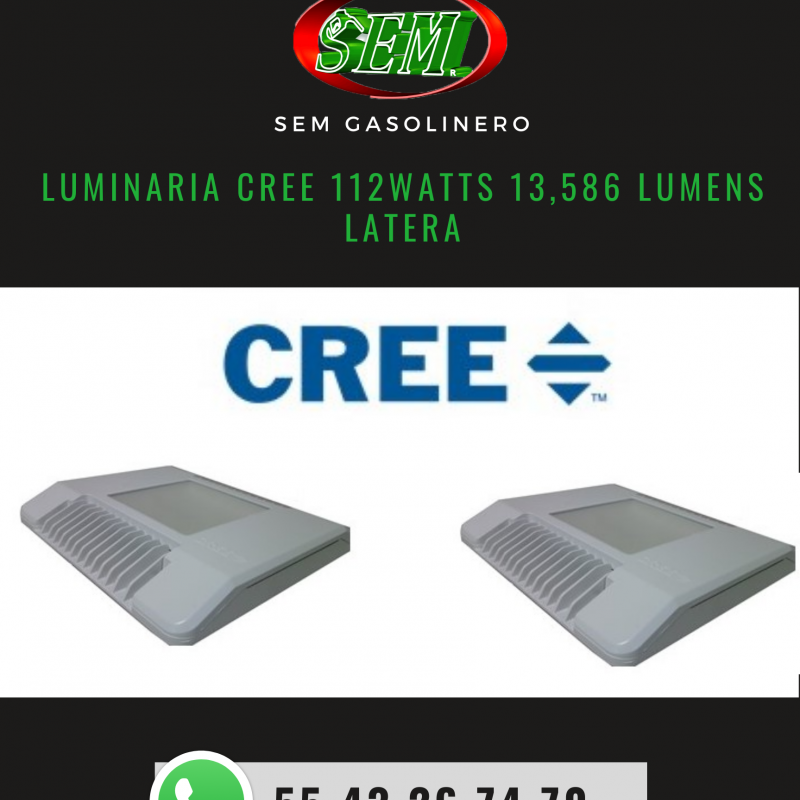 LUMINARIA CREE 112WATTS 13,586 LUMENS LATERAL