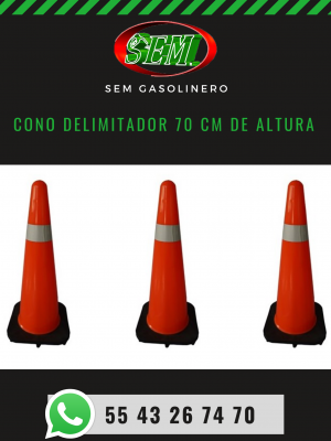 CONO DELIMITADOR 70 CM DE ALTURA