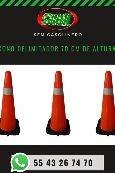 CONO DELIMITADOR 70 CM DE ALTURA