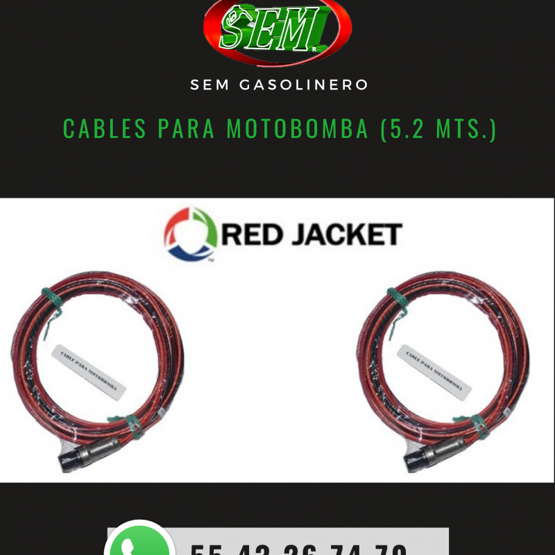 CABLES PARA MOTOBOMBA (5.2 MTS.)