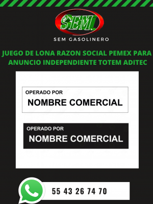 JUEGO DE LONA RAZON SOCIAL PEMEX