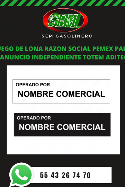 JUEGO DE LONA RAZON SOCIAL PEMEX