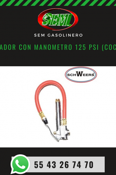 INFLADOR CON MANOMETRO 125 PSI (coches)