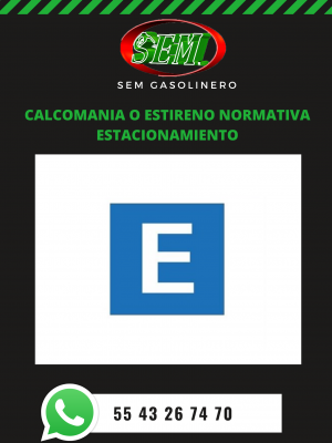 CALCOMANIA O ESTIRENO ESTACIONAMIENTO