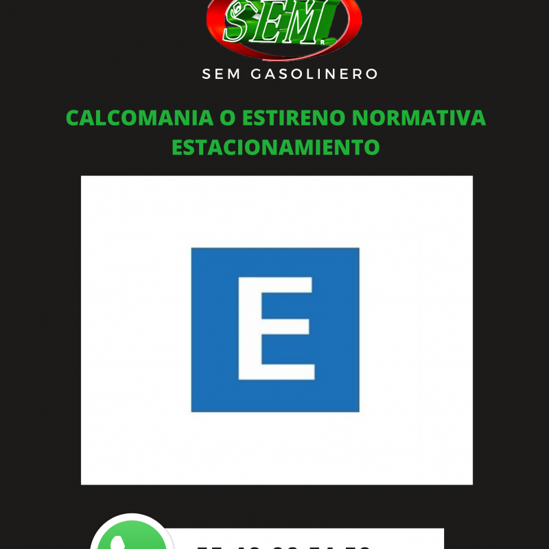 CALCOMANIA O ESTIRENO ESTACIONAMIENTO