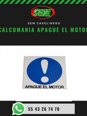 CALCOMANIA APAGUE EL MOTOR