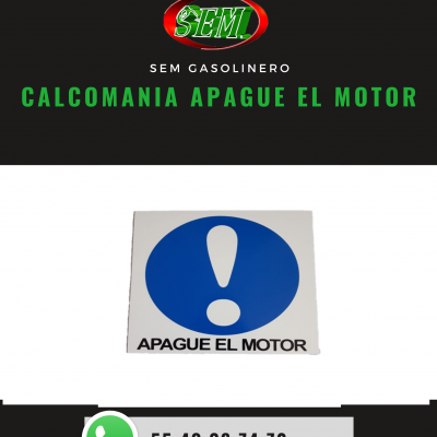 CALCOMANIA APAGUE EL MOTOR