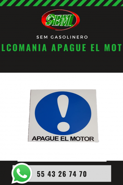 CALCOMANIA APAGUE EL MOTOR