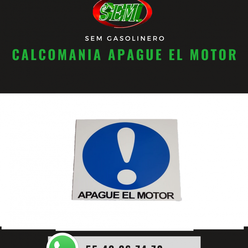 CALCOMANIA APAGUE EL MOTOR