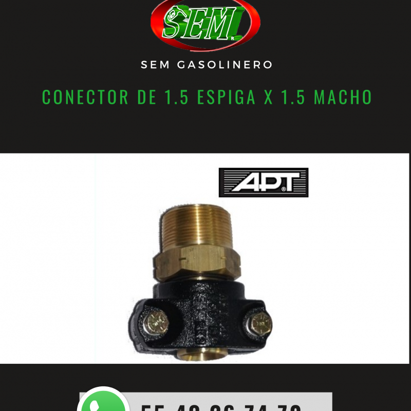 CONECTOR DE 1.5 ESPIGA X 1.5 MACHO