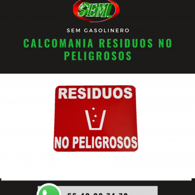 CALCOMANIA RESUIDOS NO PELIGROSOS