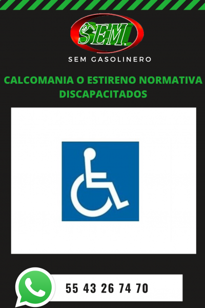 CALCOMANIA O ESTIRENO DISCAPACITADOS