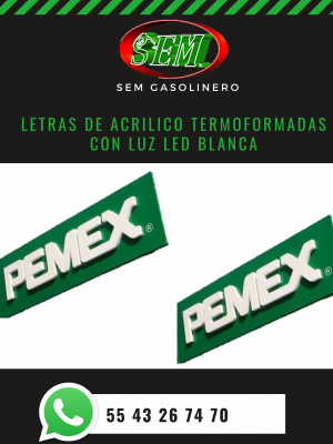 LETRAS DE ACRILICO TERMOFORMADAS CON LUZ LED BLANCA