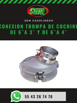 CONEXION TROMPA DE COCHINO DE 6¨A 3¨ Y DE 6¨A 4¨