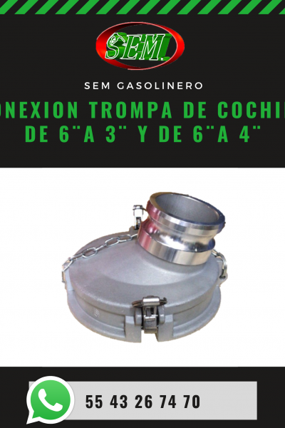 CONEXION TROMPA DE COCHINO DE 6¨A 3¨ Y DE 6¨A 4¨