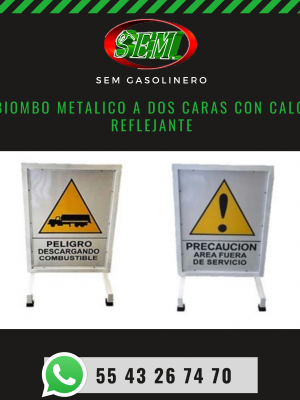 BIOMBO METALICO A DOS CARAS CON CALC. REFLEJANTE