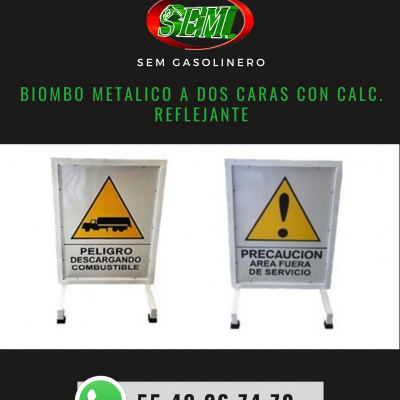 BIOMBO METALICO A DOS CARAS CON CALC. REFLEJANTE