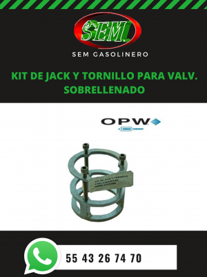 KIT DE JACK Y TORNILLO PARA VALV. SOBRELLENADO